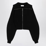 Sportmax Black zip-up cardigan in wool and cashmere