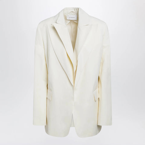 Sportmax Double-collar blazer in viscose blend, yellow