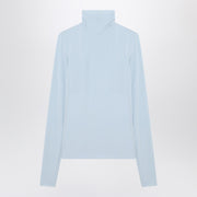 Sportmax Light blue jersey knit turtleneck sweater