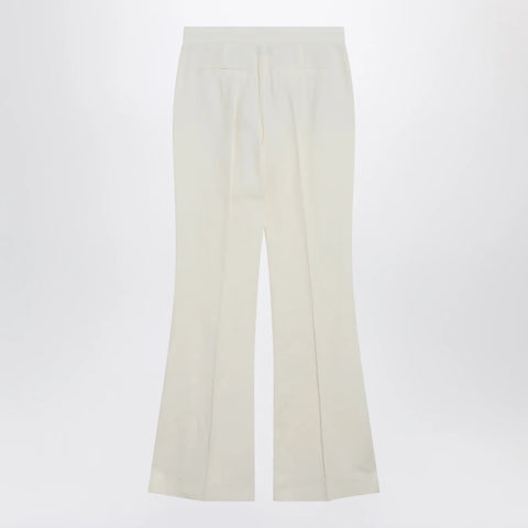 Sportmax Low-rise flare trousers in viscose and textile paper