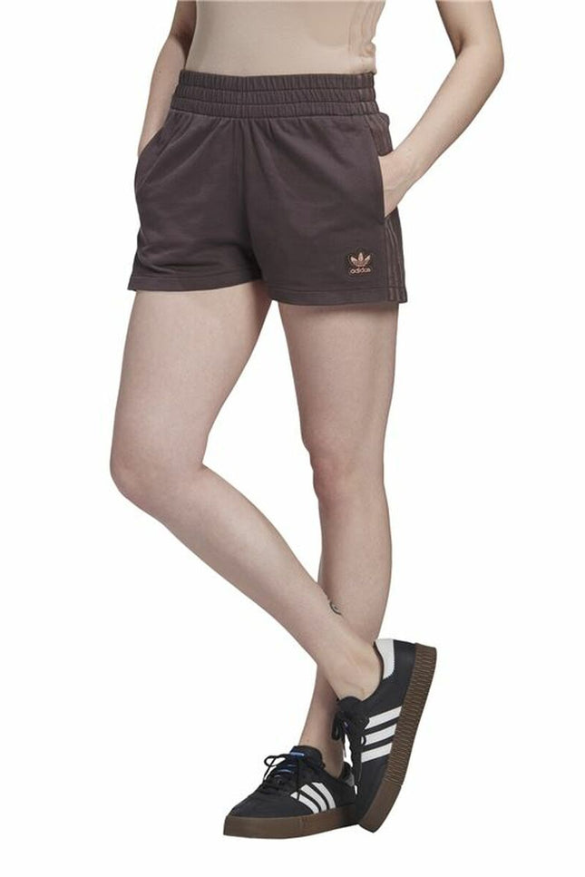 Sports Shorts for Women Adidas Originals 3 stripes Brown-Sports | Fitness > Sports material and equipment > Sports Trousers-Adidas-Urbanheer