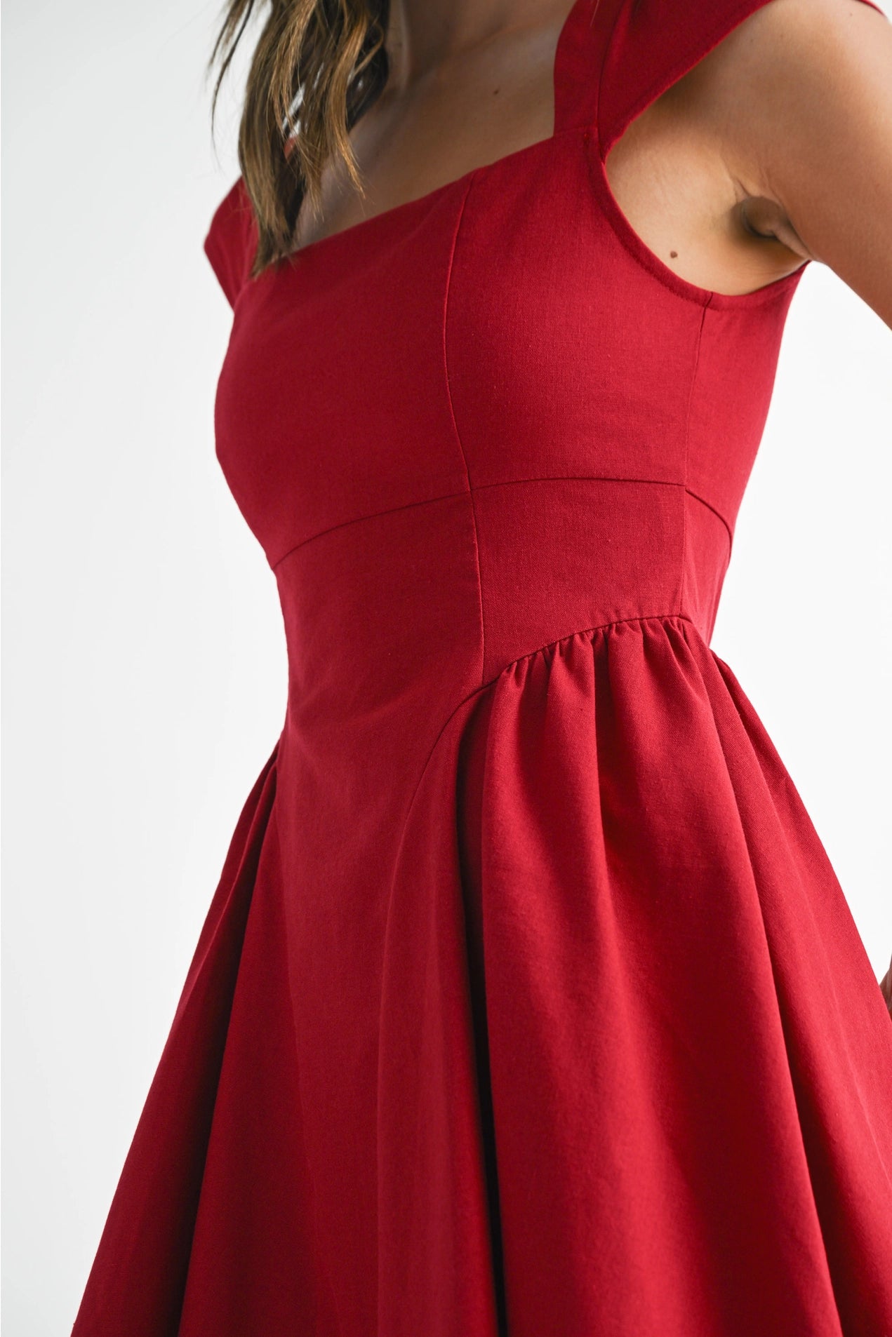 Square Neck Halter Mini Dress