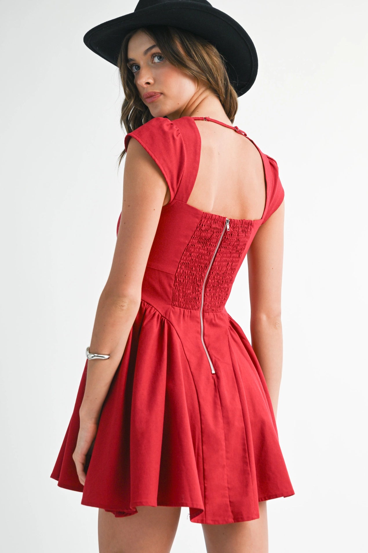 Square Neck Halter Mini Dress