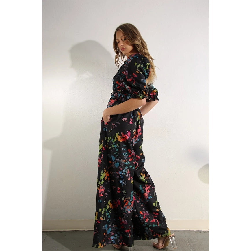 Square Neck Jumpsuit Black Multi-Clothing Jumpsuits-Mulla-S-Urbanheer