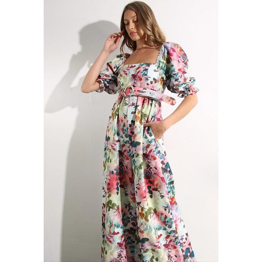 Square Neck Jumpsuit Sage Multi-Clothing Jumpsuits-Mulla-S-Urbanheer