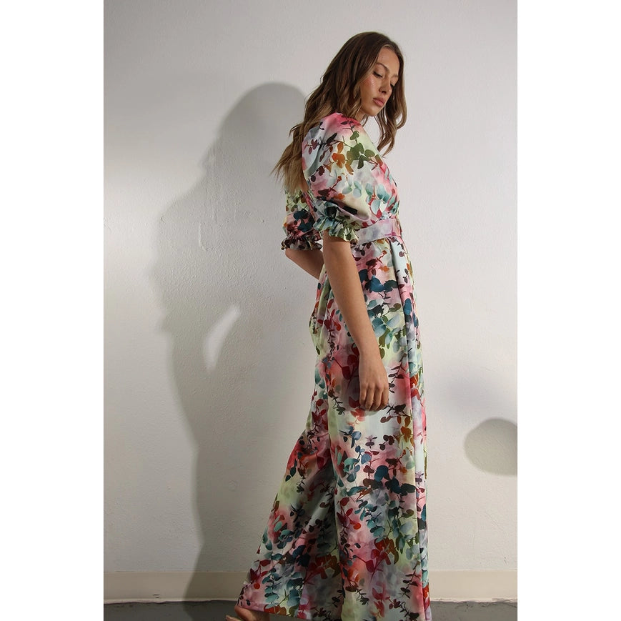 Square Neck Jumpsuit Sage Multi-Clothing Jumpsuits-Mulla-S-Urbanheer