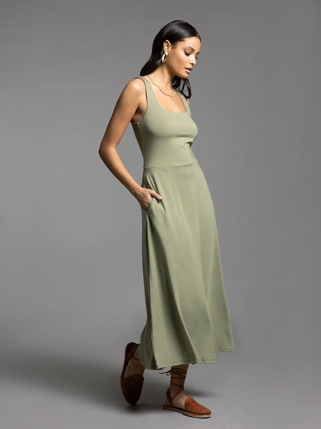 Square Neck Maxi Dress