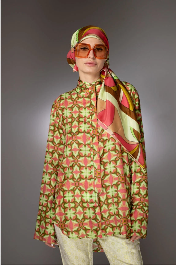 St- Pink High-Low Silk Nuvula Tunic-Tunic-Nuvula-S-Urbanheer