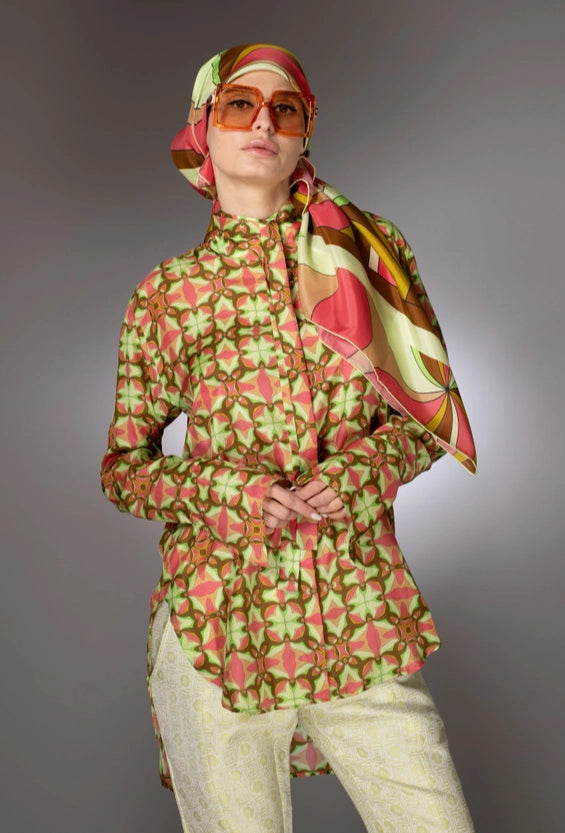 St- Pink High-Low Silk Nuvula Tunic-Tunic-Nuvula-S-Urbanheer