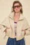 Stand Collar Drawstring Jacket