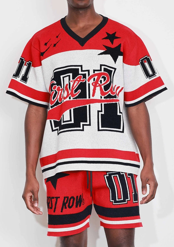 Star Varsity Jacquard Knit Tee-Tee-First Row-S-Red-Urbanheer