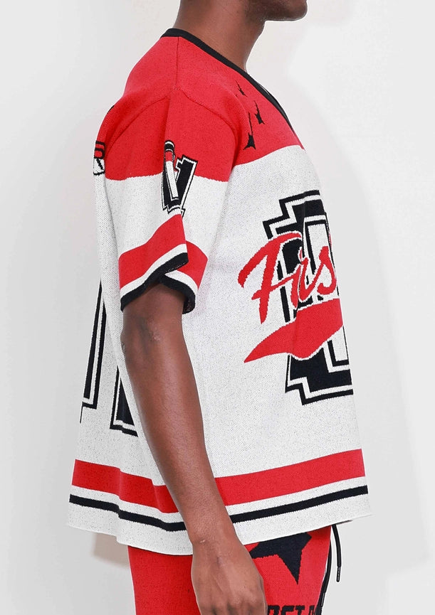 Star Varsity Jacquard Knit Tee-Tee-First Row-S-Red-Urbanheer