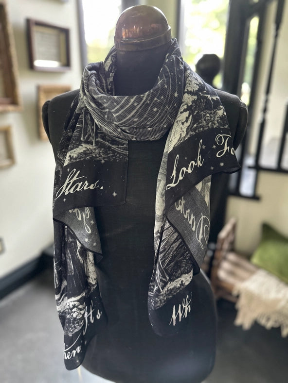 Stargazer Bohemian Bamboo Scarf With Falling Stars-Scarfs-Market of Stars-68cm x 155 cm.-Urbanheer