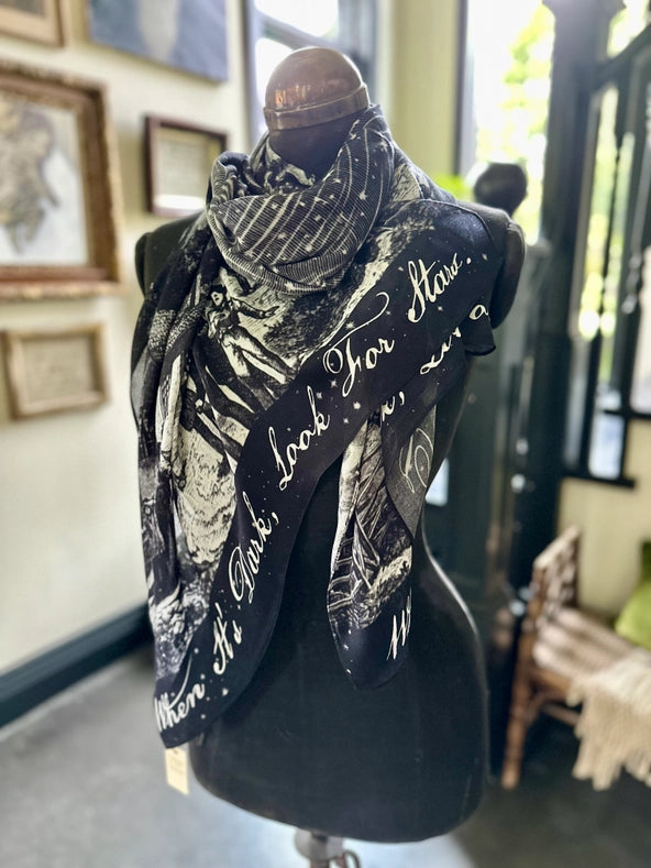 Stargazer Bohemian Bamboo Scarf With Falling Stars-Scarfs-Market of Stars-68cm x 155 cm.-Urbanheer