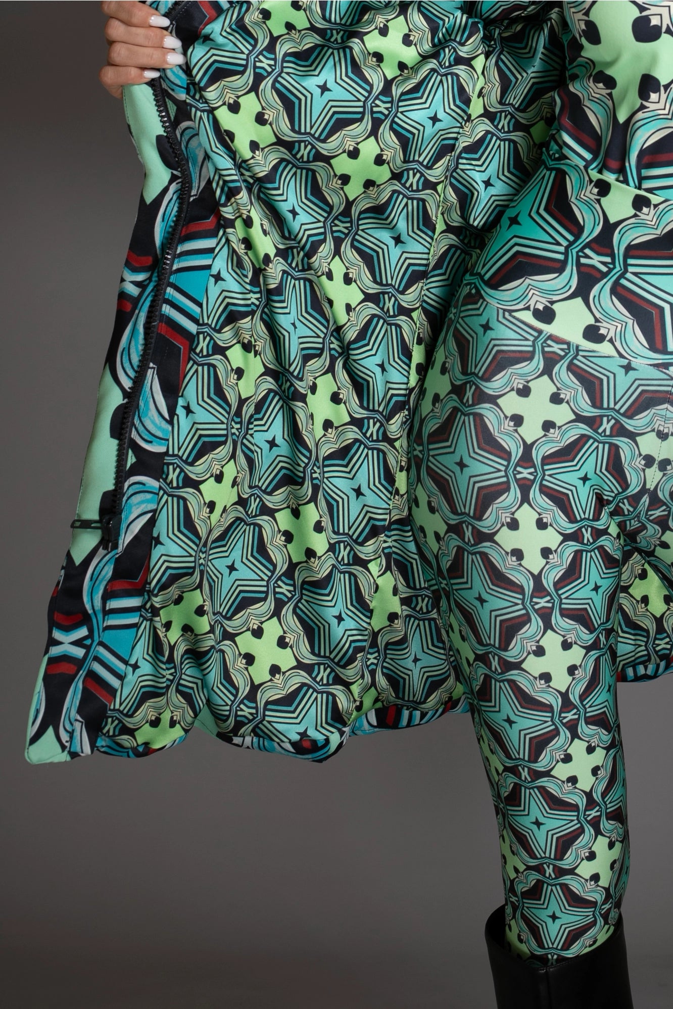 Stars Puff Sleeve Quilted Puffer Coat