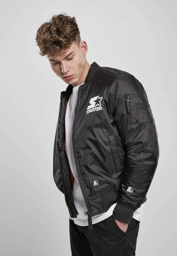 Starter the Classic Logo Bomber Jacket-Jackets-Norvine-S-Black-Urbanheer