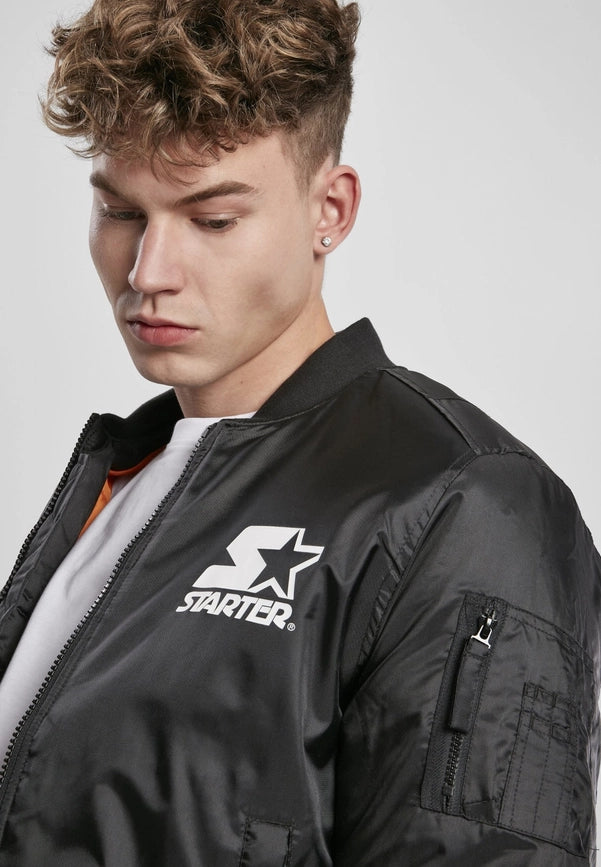 Starter the Classic Logo Bomber Jacket-Jackets-Norvine-S-Black-Urbanheer