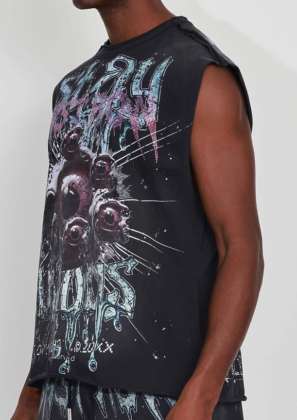 Stay Curious Eyeballs Muscle Tee-Tee-First Row-S-Black-Urbanheer