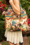 Stay Gold Boho Linen Tote Bag with Rabbit & Bees-Tote Bags-Market of Stars-width 47cm height 42cm (without strap) strap height 26cm (from top of bag to top of shoulder)-Urbanheer
