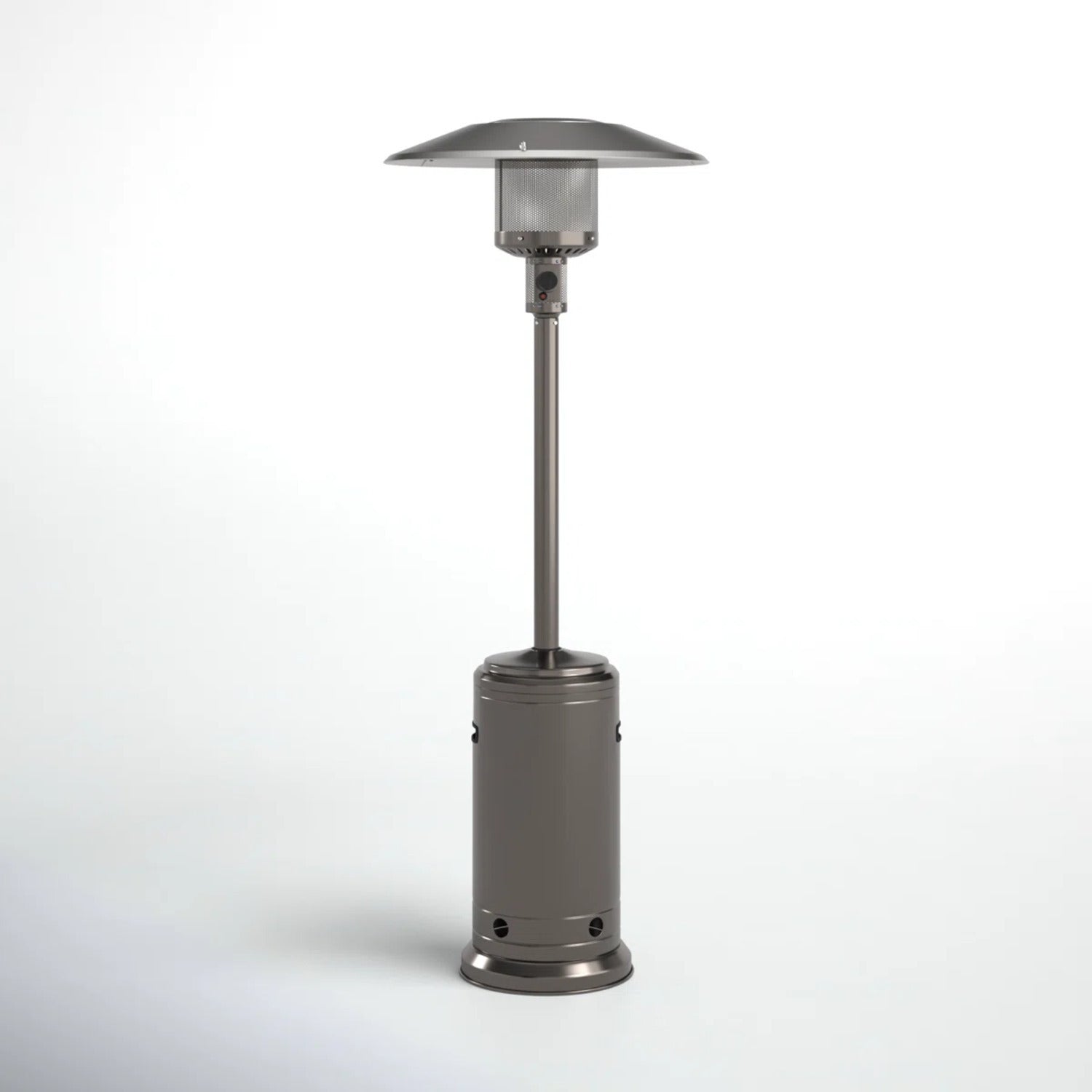 Steel Gray 46,000 BTU Standing Patio Heater with Aluminium Construction and 32x32x83.5 inches Dimensions