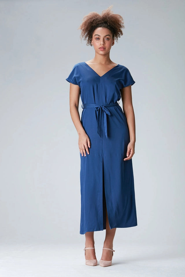 “Stel-La” Blue Tencel Maxi Dress-Dress-Studio Hertzberg-XS-Urbanheer