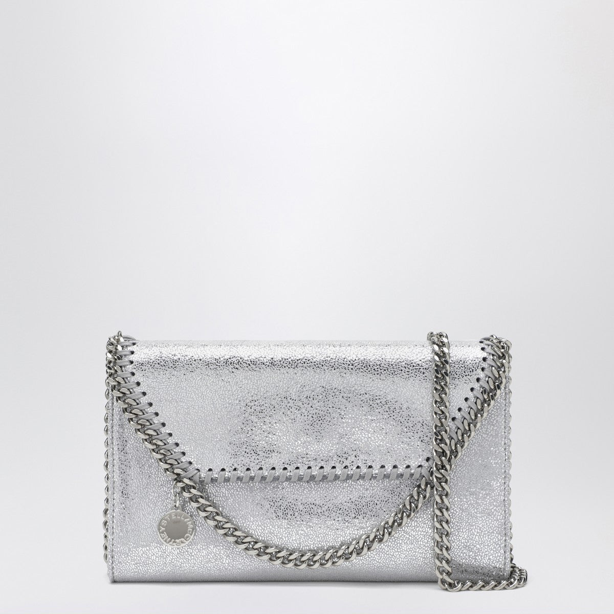 Stella McCartney Falabella silver crossbody wallet bag