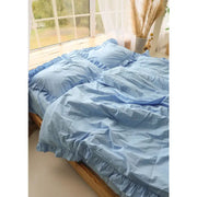 Stonewashed Cotton Sky Blue Duvet Set with Ruffles-Set-Nich Linen-Twin/Twin XL-1. White-Urbanheer