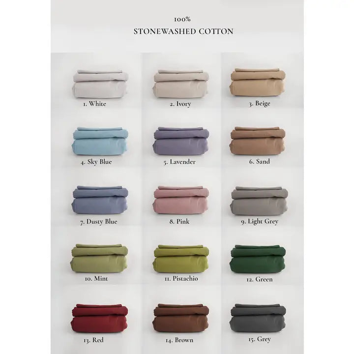 Stonewashed Cotton Sky Blue Duvet Set with Ruffles-Set-Nich Linen-Twin/Twin XL-1. White-Urbanheer