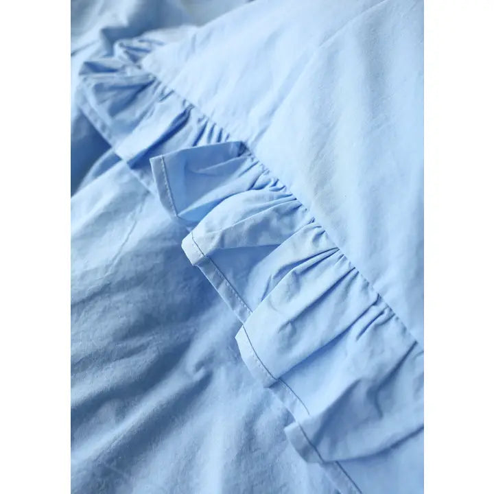Stonewashed Cotton Sky Blue Duvet Set with Ruffles-Set-Nich Linen-Twin/Twin XL-1. White-Urbanheer