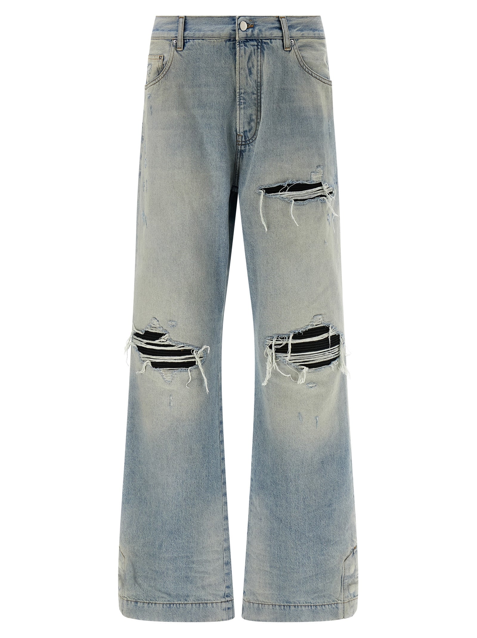Stonewashed Cotton Straight Flare Jeans for Everyday Comfort