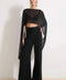 Straight Boat Neck Sleeveless Woven Chiffon Blouse