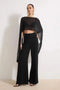 Straight Boat Neck Sleeveless Woven Chiffon Blouse
