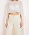 Straight Boat Neck Sleeveless Woven Chiffon Blouse