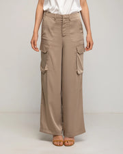 Straight-Cut Satin Trousers-Trousers-Tantra-S-Beige-Urbanheer