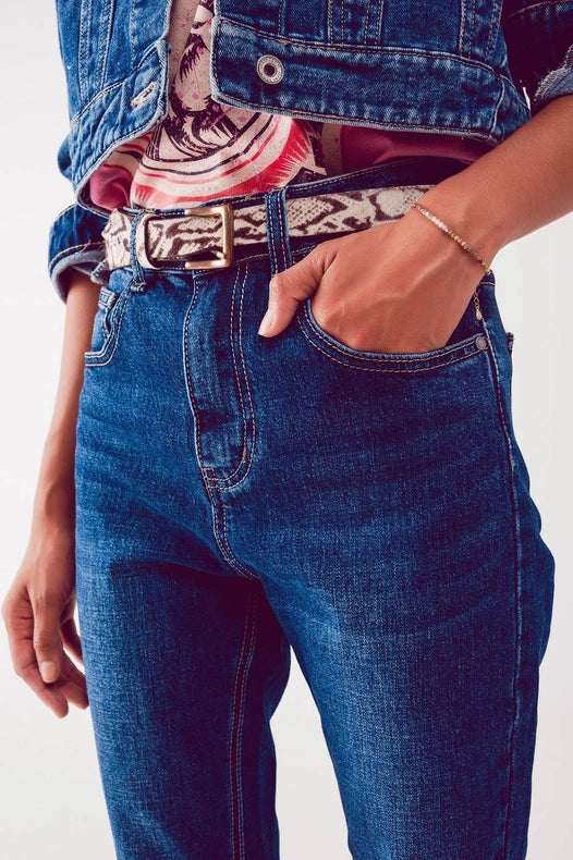 Straight Leg Jeans In Thrift Blue-Jeans-Q2-XS-Blue-Urbanheer