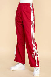 Straight Leg Striped Sweatpants-Sweatpants-TCEC-S-Burgundy-Urbanheer