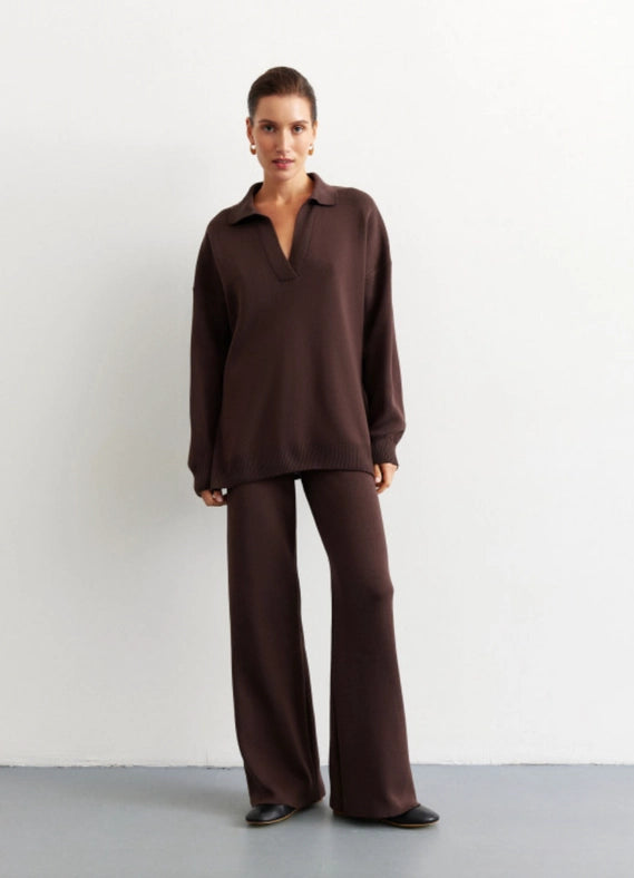 Straight Leg Trousers Lana-Trousers-Nenya Fashion Limited-XS/S-Chocolate-Urbanheer