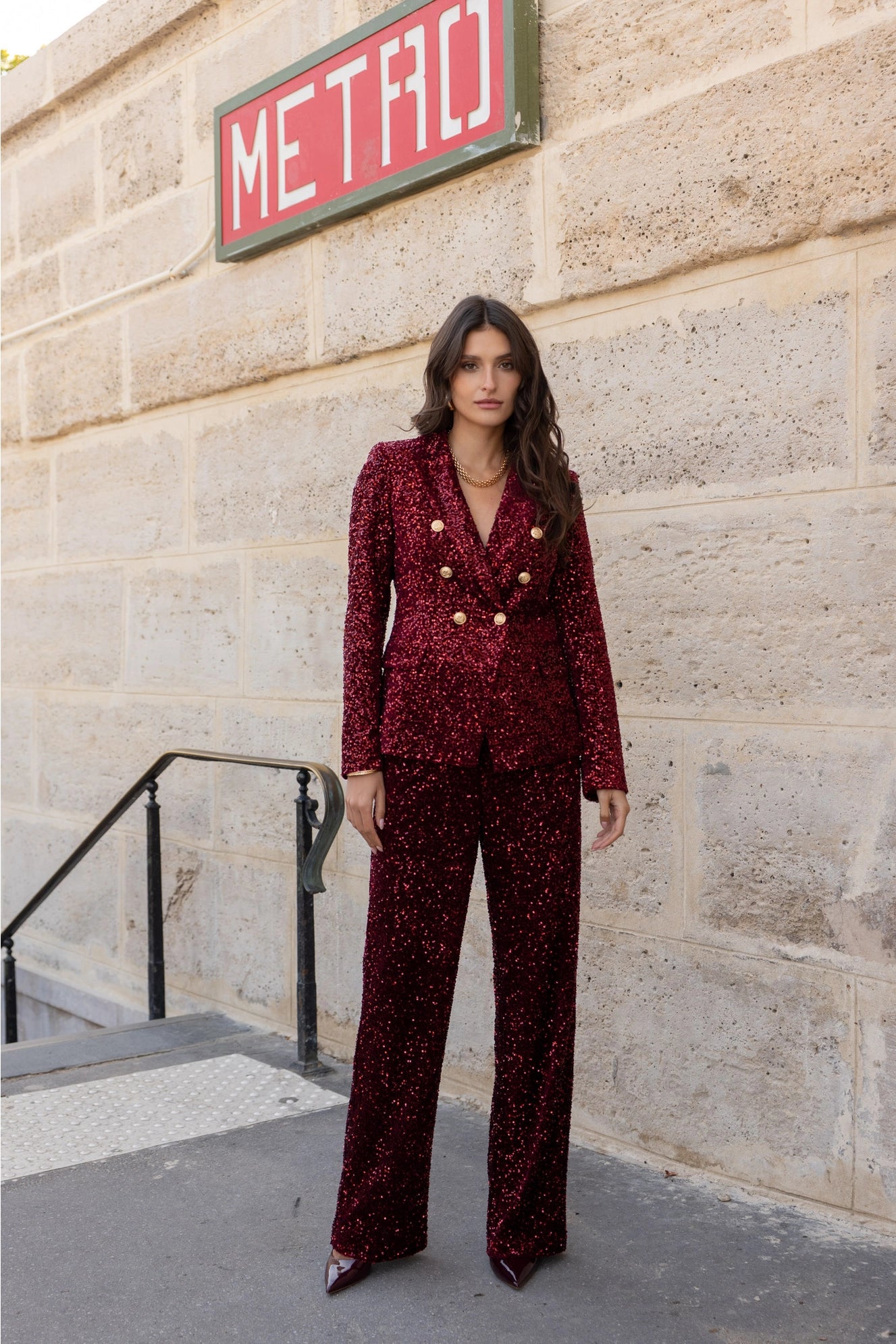 Straight Sequin Pants