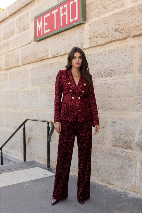 Straight Sequin Pants