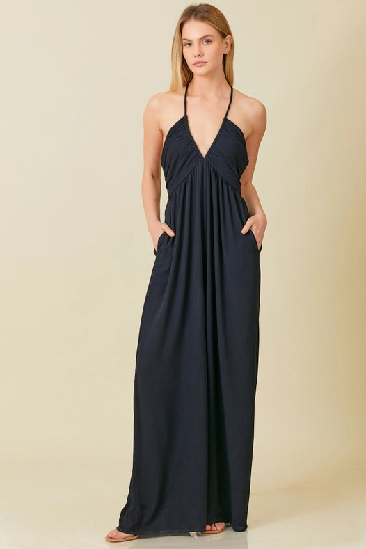 Strap Crossed Back Jumpsuit Black-Jumpsuit-Baevely by Wellmade USA-S-Black-Urbanheer