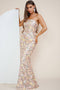 Strapless Floral Sequin Maxi Dress-Dress-Maniju-S-Rose Gold Multi-Urbanheer