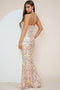 Strapless Floral Sequin Maxi Dress-Dress-Maniju-S-Rose Gold Multi-Urbanheer