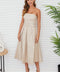 Strapless Midi Dress with Belt