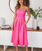 Strapless Midi Dress with Belt