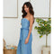 Strapless Smock Back Romper with Tie Belt-Romper-MILIO MILANO-XS-Denim Blue-Urbanheer