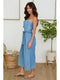 Strapless Smock Back Romper with Tie Belt-Romper-MILIO MILANO-XS-Denim Blue-Urbanheer