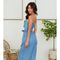 Strapless Smock Back Romper with Tie Belt-Romper-MILIO MILANO-XS-Denim Blue-Urbanheer