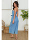 Strapless Smock Back Romper with Tie Belt-Romper-MILIO MILANO-XS-Denim Blue-Urbanheer