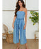 Strapless Smock Back Romper with Tie Belt-Romper-MILIO MILANO-XS-Denim Blue-Urbanheer