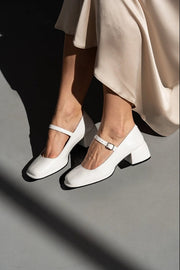Strappy Block Heel Court Shoes Patricia Milk-Shoes - Women-Nenya Fashion Limited-36-Milk-Urbanheer